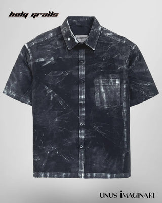 Streetwear Style 'Siyah' Black Handmade 180 GSM Fabric Oversize Designer Shirt HG x Unus Imaginari - Front