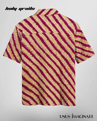 Streetwear Style 'Sunehri' Red & Orange Half-Sleeve 100% Cotton Jaipur & Sanganeri Print Oversize Shirt HG x Unus Imaginari - Back