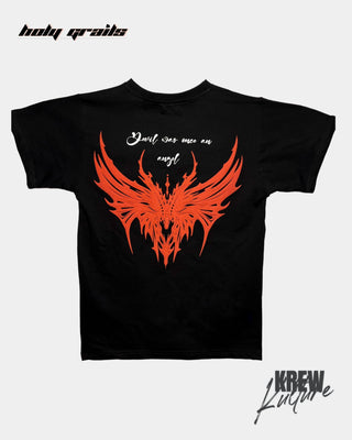 Streetwear Style 'The Devil' Black French Terry Cotton 240 GSM Tee-Shirt - Back