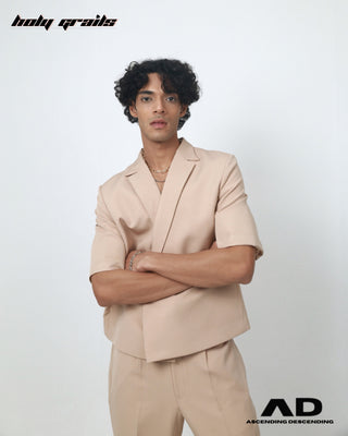 Guy in Streetwear Style 'Unfinished' Co-Ord  Cream Corset HG x Ascending Descending - Front Top Close