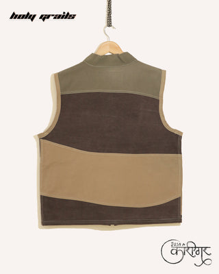 Streetwear Style 'Waves' Multi Color UpCycled Denim Vest HG x Just A Karigar - Back