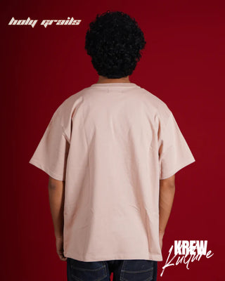 Streetwear Style 'Young Blood & Soul' Beige French Terry Cotton 240 GSM Tee-Shirt - Back