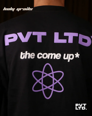 Streetwear Style 'Haven't Peaked Yet' Oversized Black 240 GSM Cotton T-shirt HG x Pvt Ltd - Back Closeup