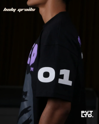 Streetwear Style 'Haven't Peaked Yet' Oversized Black 240 GSM Cotton T-shirt HG x Pvt Ltd - Side