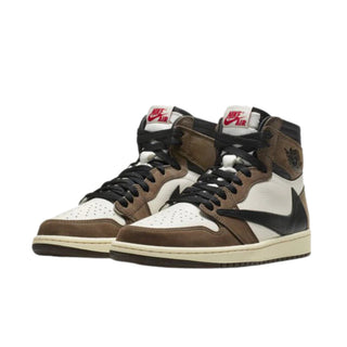 Travis Scott x Nike Air Jordan 1 Retro High OG 'Mocha' Sneakers - Front