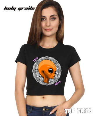 'Mandala Alien' Graphic Crop Top HG x Trip Tribe