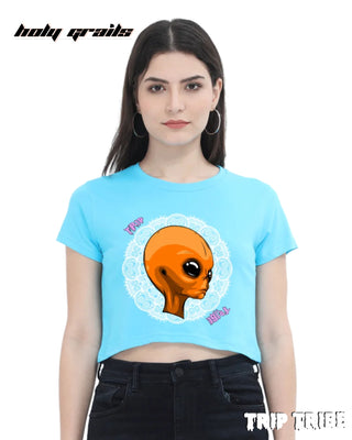'Mandala Alien' Graphic Crop Top HG x Trip Tribe
