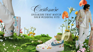 Customise Sneakers that match your wedding fits - embellished sneakers