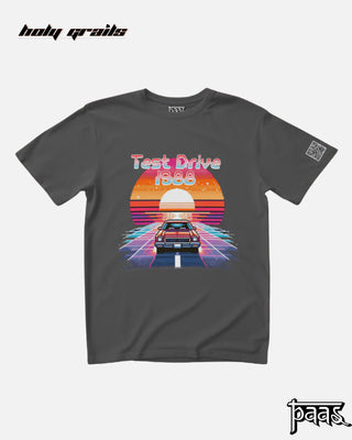 Buy '80s Nostalgia AR Tees: Test Drive' Black Oversize HG x Paas Collective - Front