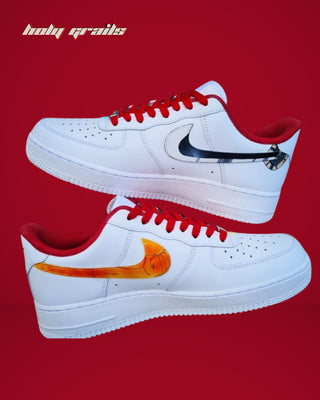 Air Force 1 x Ace x Shank Fandom One Piece Anime Themed Custom Sneakers - Inner Sides