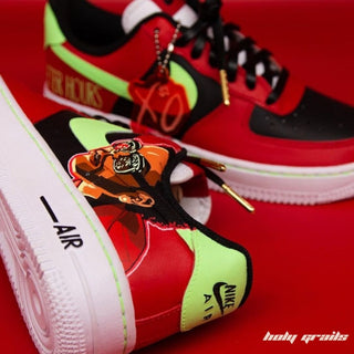 Air Force 1 x After Hours Pop Culture Themed Hand Painted Custom Kicks - Back Side Close Up