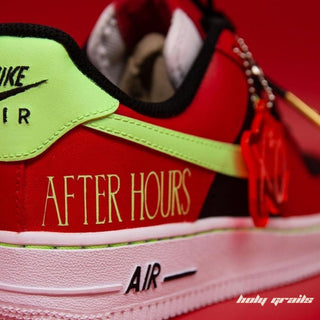 Air Force 1 x After Hours Pop Culture Themed Hand Painted Custom Kicks - Back Side 2 Close Up