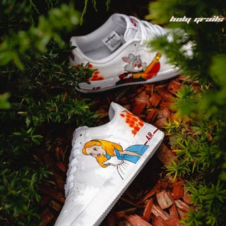 Air Force 1 x Alice In The Wonderland Favorite Cartoon Themed Hand Painted Custom Kicks - Both Sides & Top