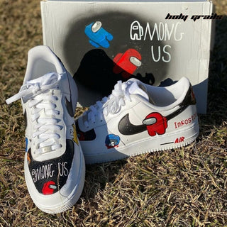 Air Force 1 x Among Us Favourite Cartoon Themed Hand Painted Custom Kicks - Side & Front