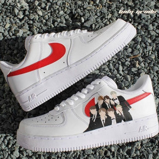 Air Force 1 x Army Korean Themed Hand Painted Custom Kicks - Both Sides