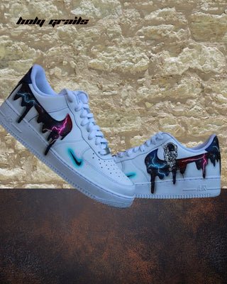 Air Force 1 x Astro Drip Altered Swoosh Custom Kicks - Both Sides