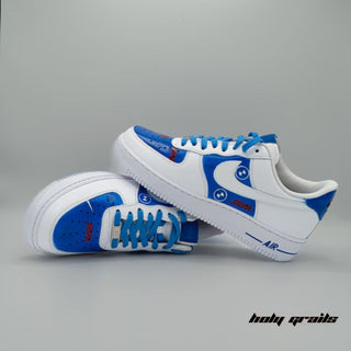 Air Force 1 x BMW Blues Speed Thrills Themed Hand Painted Custom Kicks - Top & Side