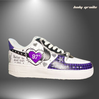 Air Force 1 x BTS Fandom Korean Themed Hand Painted Custom Kicks - Side