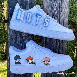 Air Force 1 x BTS Jr. Korean Themed Hand Painted Custom Kicks - Side 1