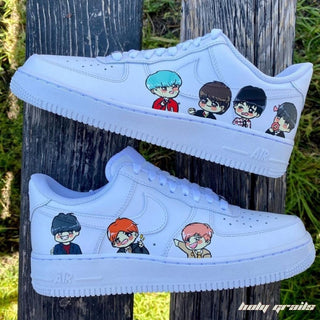 Air Force 1 x BTS Jr. Korean Themed Hand Painted Custom Kicks - Sides 1