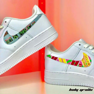 Air Force 1 x Back to the Future TV Series Themed Hand Painted Custom Kicks - Inner Sides Close Up