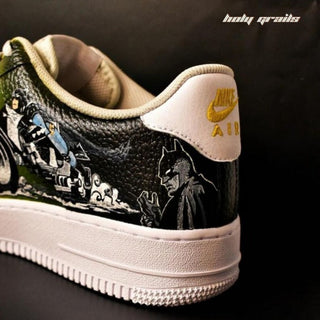 Air Force 1 x Batman Marvel DC Themed Hand Painted Custom Kicks - Back & Side Close Up