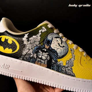 Air Force 1 x Batman Marvel DC Themed Hand Painted Custom Kicks - Side 1 Close Up