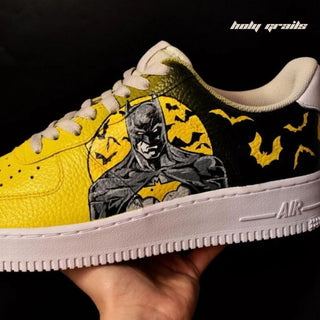 Air Force 1 x Batman Marvel DC Themed Hand Painted Custom Kicks - Side 2 Close Up