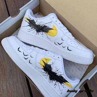 Air Force 1 x Batman Swoosh Marvel DC Themed Custom Kicks - Both Sides Close Up