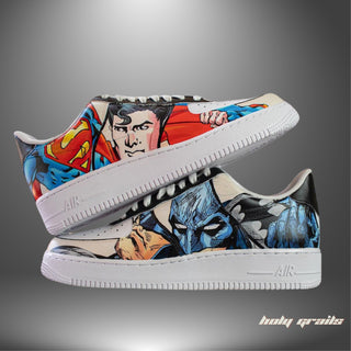 Air Force 1 x Batman vs Superman Marvel DC Themed Hand Painted Custom Kicks - Both Sides 1