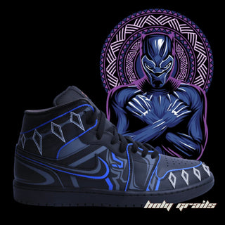 Air Force 1 x Black Panther Marvel DC Series Themed Custom Kicks - Side 1