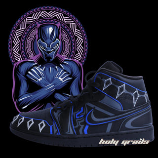 Air Force 1 x Black Panther Marvel DC Series Themed Custom Kicks - Side 2