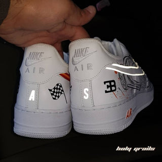 Air Force 1 x Bugatti Graffiti Speed Thrilled Themed Hand Painted Custom Kicks - Back