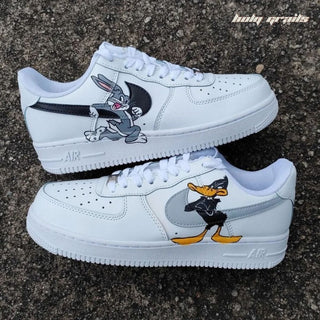 Air Force 1 x Bugs & Daffy Favorite Cartoon Themed Hand Painted Custom Kicks - Sides 1