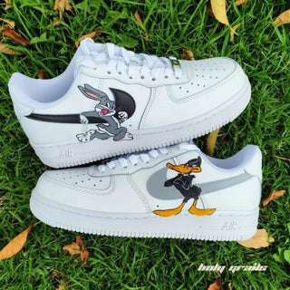 Air Force 1 x Bugs & Daffy Favorite Cartoon Themed Hand Painted Custom Kicks - Sides 2