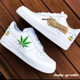 Air Force 1 x Cannabis Leaf High Themed Custom Kicks - Both Sides 1