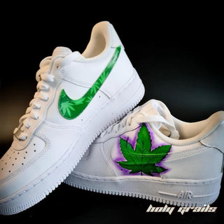 Air Force 1 x Cannabis Leaf High Themed Custom Kicks - Both Sides 2