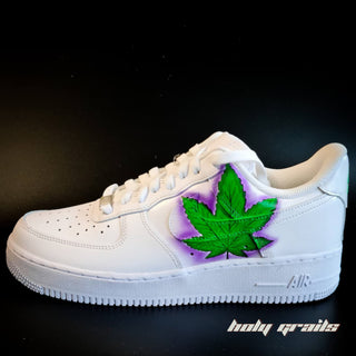 Air Force 1 x Cannabis Leaf High Themed Custom Kicks - Side