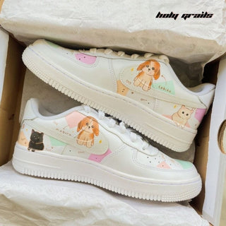 Air Force 1 x Cutie Cats Pets Themed Hand Painted Custom Kicks - Both Sides 2