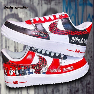 Air Force 1 x Dark & Wild Korean Themed Hand Painted Custom Kicks - Both Sides