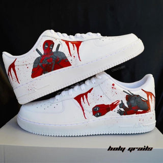 Air Force 1 x Deadpool Marvel DC Themed Custom Kicks - Both Sides