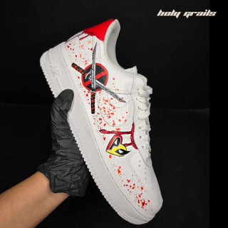 Air Force 1 x Deadpool Vs Wolverine Marvel DC Themed Hand Painted Custom Kicks - Side 1