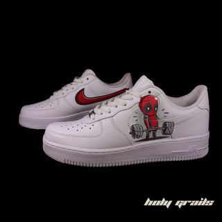 Air Force 1 x Deadpool’s Deadlift Gym Themed Custom Kicks - Side 1