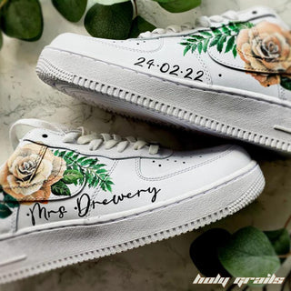 Air Force 1 x Delicate Darling Wedding Themed Custom Kicks - Both Sides