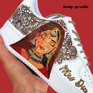 Air Force 1 x Desi Bride Wedding Themed Custom Kicks - Side Close Up