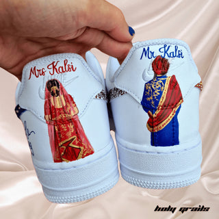 Air Force 1 x Desi Couple Saga Hand Painted Custom Kicks - Back