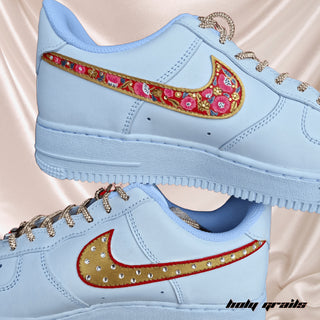 Air Force 1 x Desi Couple Saga Hand Painted Custom Kicks - Both Inner Sides