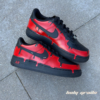 Air Force 1 x Devil Drip Altered Swoosh Custom Kicks - Side & Inner Side