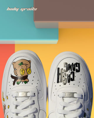 Air Force 1 x Dollar Kicks Cartoon Theme Custom Sneakers - Toe Box Close Up