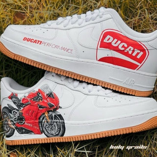 Air Force 1 x Ducati hand painted custom kicks - Sides